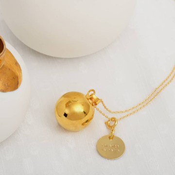 Pendentif collier bola grossesse lis en or
