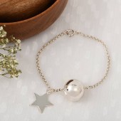 bracelet bola grossesse en argent avec étoile argent